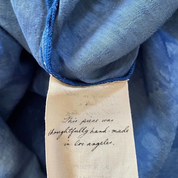 Raquel Allegra Dress Sleeveless Midi Blue Tie Dye Print Size Small NWT - Picture 10 of 11